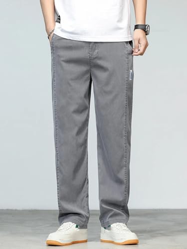 Summer Men's Jeans Loose Straight Denim Pants Casual Trousers3