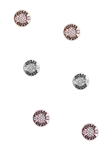 GUESS Factory Women's Tri-Tone Logo Button Stud Earrings Set