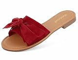 Slip On Sandals with Red Bow