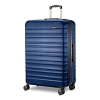 Amazon Basics Hardside Expandable Spinner Suitcase, Navy Blue, 68cm
