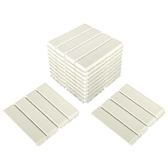 Plantex Tiles for Floor-Interlocking Heavy Plastic Tiles/Garden Tile/Quick Flooring Solution for Indoor/Outdoor Deck Tile-Pack of 12 (of White)