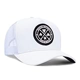 Urban Effort Mesh Back Cap - for Men and Women Baseball Hat 5-Panel Trucker Hat - Great Snapback Closure for Hunting & Hiking (Curved Trucker, White + Black Patch)