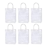 6 Pezzi Borsa Regalo Trasparente in PVC Manici, 20x15x7 CM