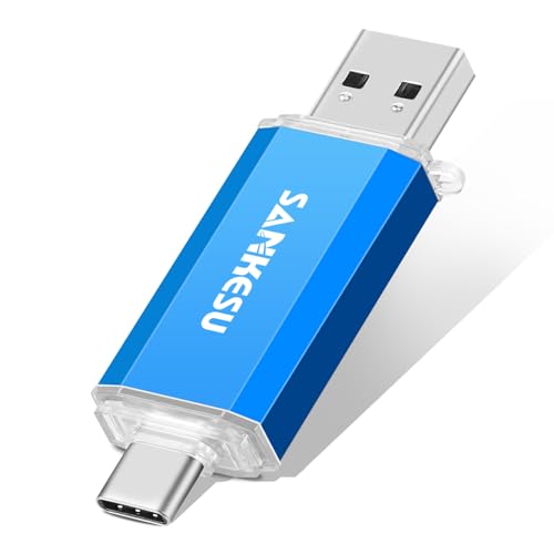 3.0 USB C Flash Drive 512GB, USB-A & Type-C OTG Thumb Stick, Dual Memory Sticks Compatible with PC/Laptop/Type C Cell Phone and Tablet (Blue) by SANKESU - Used condition - US$52.24