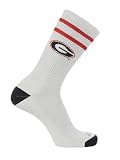 TCK Georgia Bulldogs Socks Vintage Soft Cotton Sock with Stripes – NCAA Licensed | Red & Black University of Georgia | College Fan Gameday Apparel for Men & Women | Men's & Women's (Medium)
