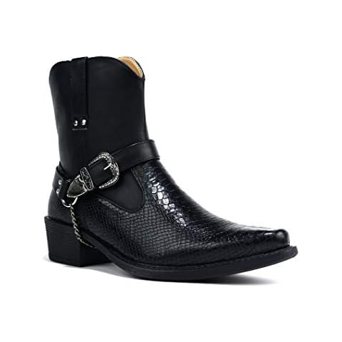 BARTIUM Men's Adjustable Cuban Heel Cowboy Boots Cover