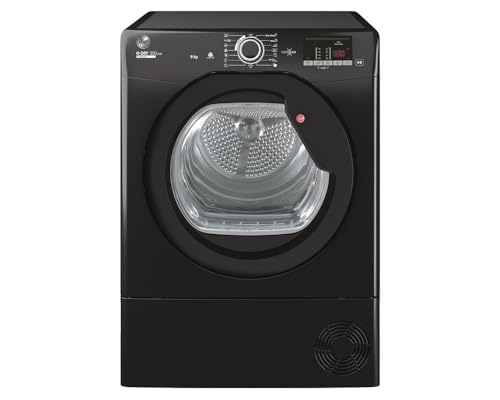 HLEC9DGB H-DRY 300 9 KG Large Capacity Sensor Dry 14 Programmes B Energy NFC Connected Anti-Allergy Anti- Crease Delay Start Freestanding Condenser Tumble Dryer - Black (HxWxDcm) - 59x60x85