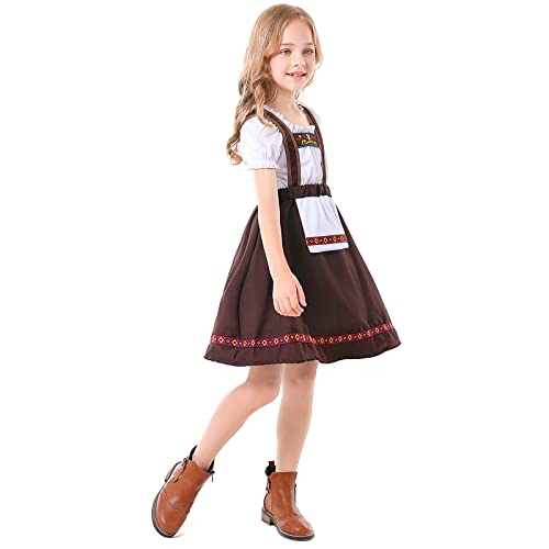 Faltern Bavarian Oktoberfest Costume Outfit Girls German Dirndl Beer Costume Dress Halloween German Maid Cosplay Dress Kids #TOP2