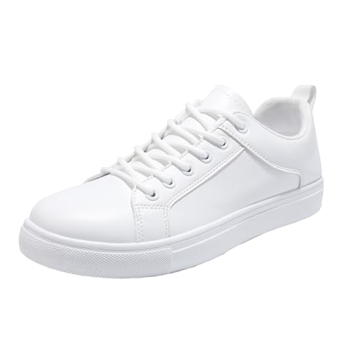 Zapatillas de skate para hombre, con cordones, zapatos planos de piel sintética, cómodos para caminar, zapatillas deportivas modernas y versátiles, zapatillas deportivas de verano transpirables para