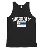 Cybertela Men's Faded Distressed Uruguayan Uruguay Flag Tank Top (Black, X-Large)