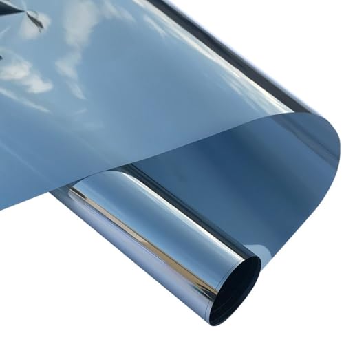 熱制御ウィンドウフィルム、ウィンドウティント、日差しを遮断する遮光ウィンドウフィルム、片面プライバシーミラー反射フィルム(Gray Silver,19.7 in*118.1 in)