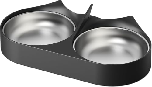 Image of PETLIBRO Pet Food Splitter with Stainless Steel Bowls, Automatic Cat Feeder Bowls for Two Cats or Dogs, Suitable for PETLIBRO Automatic Cat Feeder PLAF005, PLAF006, PLAF103, PLAF203, Black