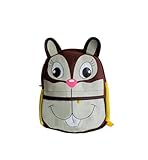 Mochilas Escolar Infantil Para Meninos e Meninas Em Neopreme Design Em 3D (Marrom-Esquilo)