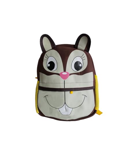 Mochilas Escolar Infantil Para Meninos e Meninas Em Neopreme Design Em 3D (Marrom-Esquilo)
