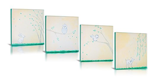 Green Frog Canvas Gallery Wrapped Art Decor, Forest Friends by Green Frog