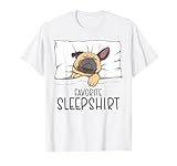 Favorite Sleepshirt, Napping Dog, Pug Pajama T-Shirt