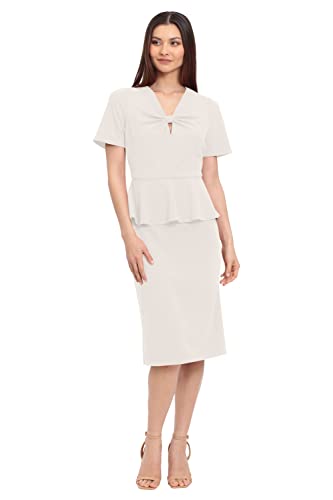 Maggy London Women's V-Neck Peplum Waist Dress2