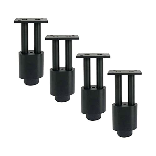 SFNIOKFG Patas de metal para muebles, patas de aluminio, patas de mesa, marco de mesa, patas de doble soporte, para oficina, mesa, bar, escritorio, baño, gabinete, pies, color negro, 4 piezas (27,5 cm