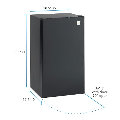 Avanti RM3316B Compact Refrigerator for Home Office or Dorm, with Reversible Door, Energy Star Rated Mini Fridge, 3.3-Cu.Ft, Black on Fridge.com