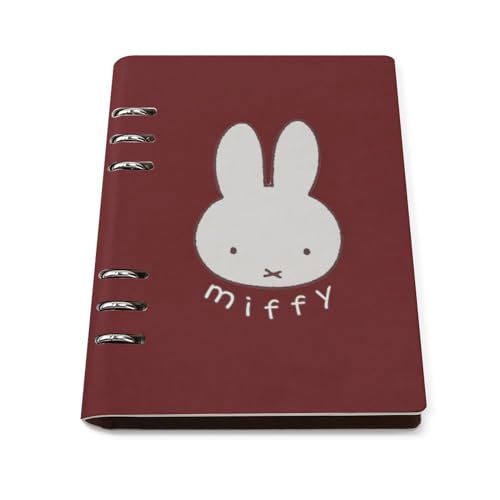 ミッフィー システム手帳 PU ノートメモ帳 バインダーノート A5サイズ 手帳 スケジュール帳 6穴 レザー 日記帳 記録ノート ルーズリーフ式 詰め替え可 メモ帳 バインダーリング 文房用具 プレゼント 贈り物 子供 学生