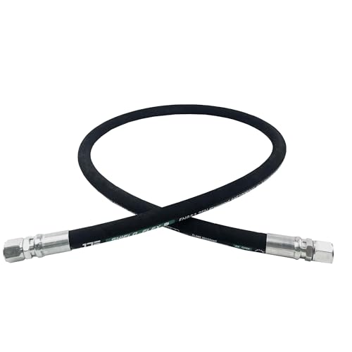 HaiChi 26711-08-08-RW Hydraulic Hose Swivel Assembly 1/2” Hydraulic Hose with Female JIC X Female JIC, 48” Long (3988 psi)-US