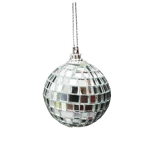Bola espejada plateada para fiestas, bodas, Navidad y festivales musicales, 1 unidad miniatura 5