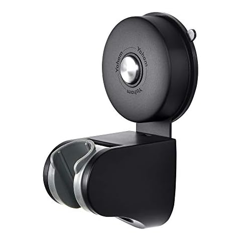 YOHOM Suction Shower Head Holder Bidet Sprayer Holder Adjustable Vacuum Handheld Shower Bracket Handset Holder for Bathroom Stainless Steel 4 Angles Removable Wall Mounted Brushed Finish Cover