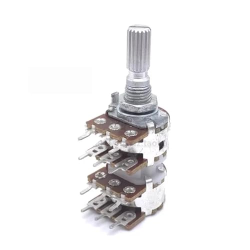 Potentiomètre audio quadruple B50K 12 broches WH148 axe 20mm pour pièce de rechange ampli