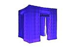 Stagerbooth Inflatable Portable Photo Booth Enclosure with 16 Colors LED Changing Lights and Inner Air Blower for Weddings Parties Promotions Advertising (Three Doors)