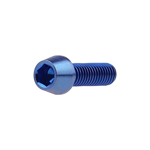 Image of Titanium Ti Bolt M5x9 16 18 20 25 30 35 40 45 50 55 60mm Tapered Head Screws Pack of 4 (M5x16mm, Blue)