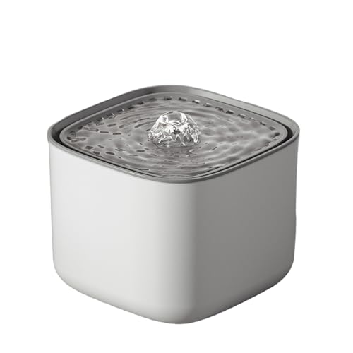 ulafbwur Fuente de agua para mascotas, superficie lisa, extraíble, automática, para mascotas, perros, gatos, suministros para mascotas, color gris y blanco