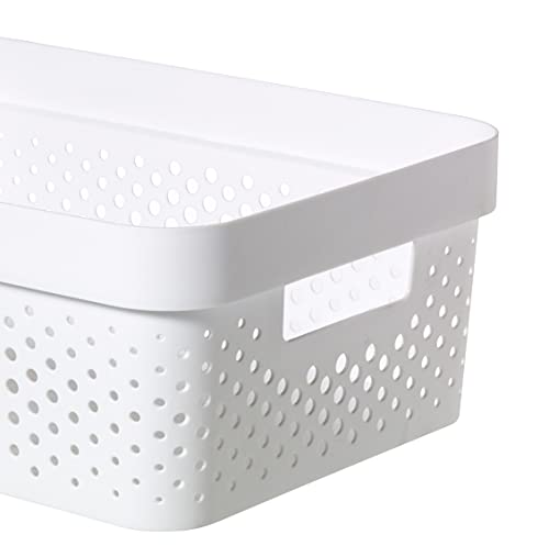 Panier de rangement Curver Infinity Dots 100% recyclé lot de 3 boîtes blanches 11 l