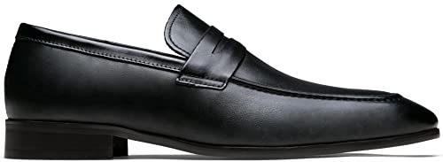 Jouesn Men's Dress Shoes Premium Leather Penny Loafers for Men Slip-On Formal Dress Loafers for Men(AMY9030A Black 11)2