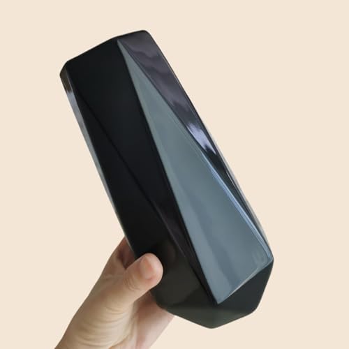 Modern Black Ceramic Vase, 7.5 Inch Geometric Flower vases, Minimalist ...