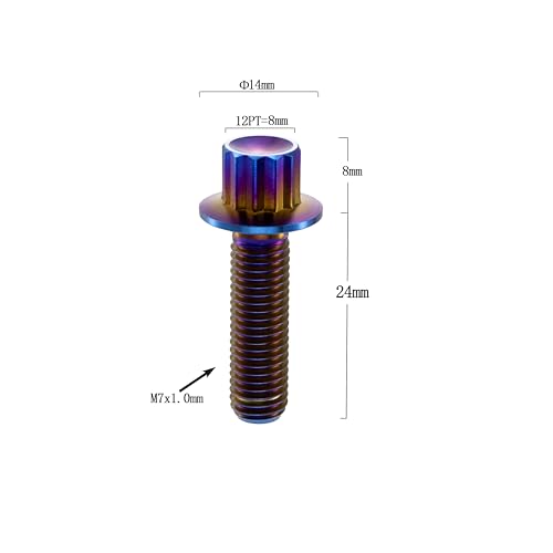 Image of Rison Titanium M7 Titanium Split Rim Bolts for 3pc /2pc Wheels (M7x24mm, Burnt Blue)