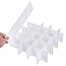 24 Pcs Plastic DIY Grid Drawer Divider Household Necessities Storage Thickening Housing Spacer Sub-Grid Finishing Shelves for Home Tidy Closet Stationary Socks Underwear Scarves Organizer (White)
