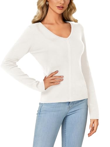 LYANER Women's 2024 Fall Sweaters V Neck Long Sleeve Slim Fit Pullover Knitted Tops4