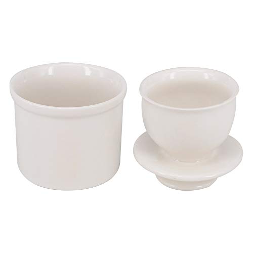 BPFY 6 Ounce White Butter Dish With Lid, Butter Keeper For Counter, Ceramic