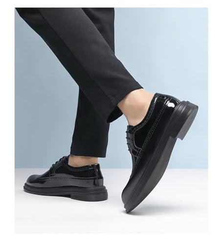 Men’s Oxford Leather Dress Shoes Business Formal Wedding Pointed Toe Comfortable Lace Up Non-Slip Walking Classic Shoes for Men2