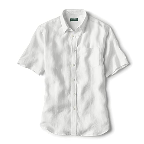Orvis Men's Pure Linen Short-Sleeved Shirt White
