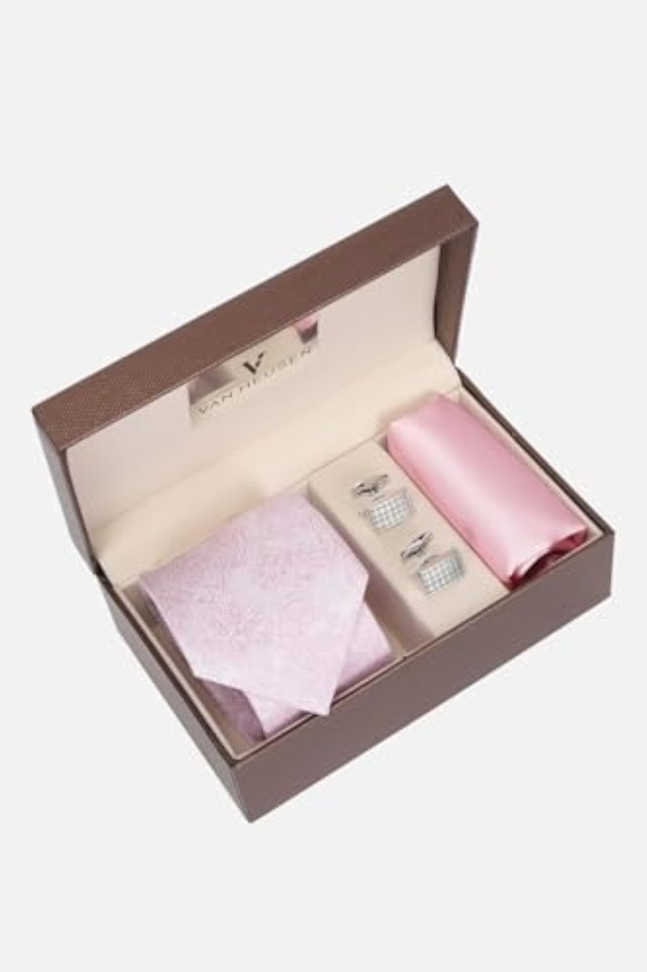 Men's Pink Party Tie with Pocket Square & Cufflinks