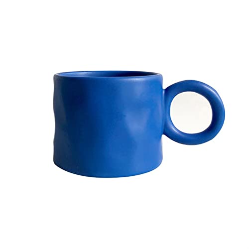 Tazza Tazza Big Earcoffee Tazza in Ceramica con Manico Rotondo Tazza a Pois Fatta a Mano Colazione stropicciata a Mano