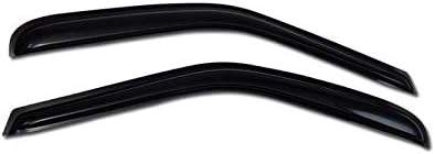 Dark Smoke Tint Window Visors Front Rear Deflector Sun/Rain/Wind Guards Shade for 97-04 Ford F150 Super/Regular Cab - 97-99 Ford F250 Light Duty Super/Reg Cab - 2pcs