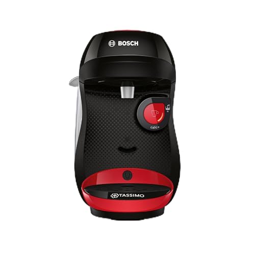 Bosch - Caffettiera Tassimo Happy Friendly, Fino a 70 bevande, OneTouch, INTELLIBREW™, Rosso, TAS103E