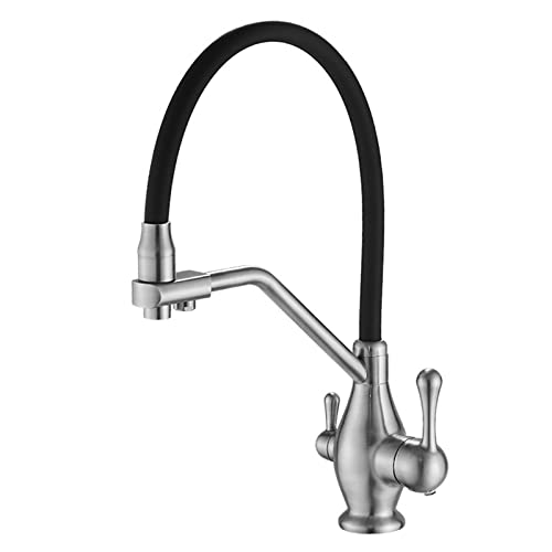 Robinet de cuisine 3 voies en laiton de qualité supérieure finition gris - 2