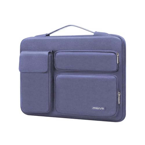 MOSISO 360 Protección Funda Portátil 13 13,3 Pulgadas, Compatible con MacBook Air/Pro, Compatible con MacBook Pro 14, Bolsa Abierta Lateral con 2 Alzas&1 Bolsillos con Solapa, Lavanda Gris