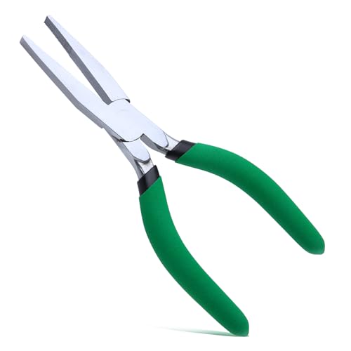 INJOYTEC 6インチ 平やっとこ 溝付ペンチ 平ヤットコ 平口リードペンチ やっとこ アクセサリー用 ペンチ ジュエリープライヤーツール アクセサリー用ペンチ 手芸用ペンチ 手芸ペンチ スプリング付精密作業 ジュエリー製作 手作り 手芸用品 DIY