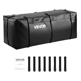 VEVOR Hitch Cargo Carrier Bag, Waterproof 840D PVC, 46.65 x 20.08 x 19.69 in (12 Cubic Feet), Heavy Duty Cargo Bag for Truck Bed Storage with Reinforced Straps, Suitable for Car SUV Vans Hitch Basket
