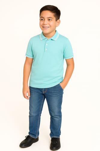 Image of Cotton Polo T-Shirt for Kids Boys Girls Half Sleeve, Regular Fit Tees for Boys Collared Casual Tshirts | Soft & Breathable Biowash Fabric | Half Sleeve