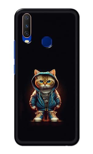 Image of PRINTFIDAA Printed Hard Back Cover Case for Vivo Y15 | Vivo Y17 | Vivo Y11 | Vivo U10 | Vivo Y12 | Vivo Y12i Back Cover (Hipster Cat) -112
